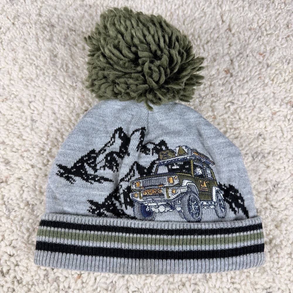 Children's Place Off-road Adventure Boys Mountain Pom Pom Beanie OS